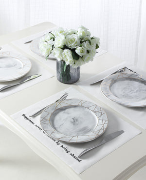 Buddha Disposable Table Mats, Linen Feel Airlaid  Paper Placemat White, Eco Friendly Dining  Placemat Party, Wedding, Restaurant, 43cm x 33cm, Pack of 50