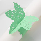 MORGIANA 50 Pieces Leaf Paper Napkin Rings, Disposable Fallen Leaves Napkin Rings for Weddings Party Serviette Table Decoration