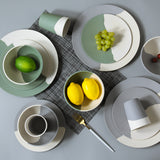 MORGIANA 8 Pieces Eco-Friendly & Biodegradable Bamboo Dinnerware Set Bamboo Plates Camping Pincic Dinner set