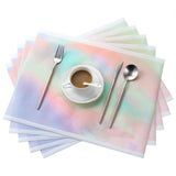 Disposable Table Mats, Linen Feel Airlaid  Paper Placemat Rainbow, Eco Friendly Dining  Placemat Party, Wedding, Restaurant, 43cm x 33cm, Pack of 50