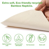 MORGIANA 200 Pack Bamboo Paper Napkins, 2 Ply Tree-Free Bamboo Tissues, Disposable Cocktail Napkin(33x33cm)
