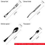 24 Pieces Black Silverware Shiny Black Flatware Set 18/11 Stainless Steel Cutlery Set