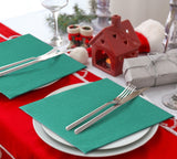 MORGIANA Airlaid Green Napkins Paper Christmas Linen Napkins Disposable Serviettes, 40 x 40cm, Pack of 50