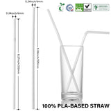 MORGIANA PLA Drinking Straws Disposable, Plant-based Flexible Straws, Eco friendly Straws for Cocktail Party 100 pack (Black)