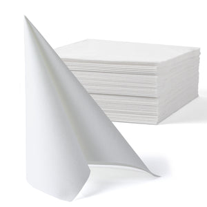 formal paper napkins MORGIANA Airlaid White Napkins White Paper Linen Feel Napkins Disposable Serviettes, 40 x 40cm, Pack of 50