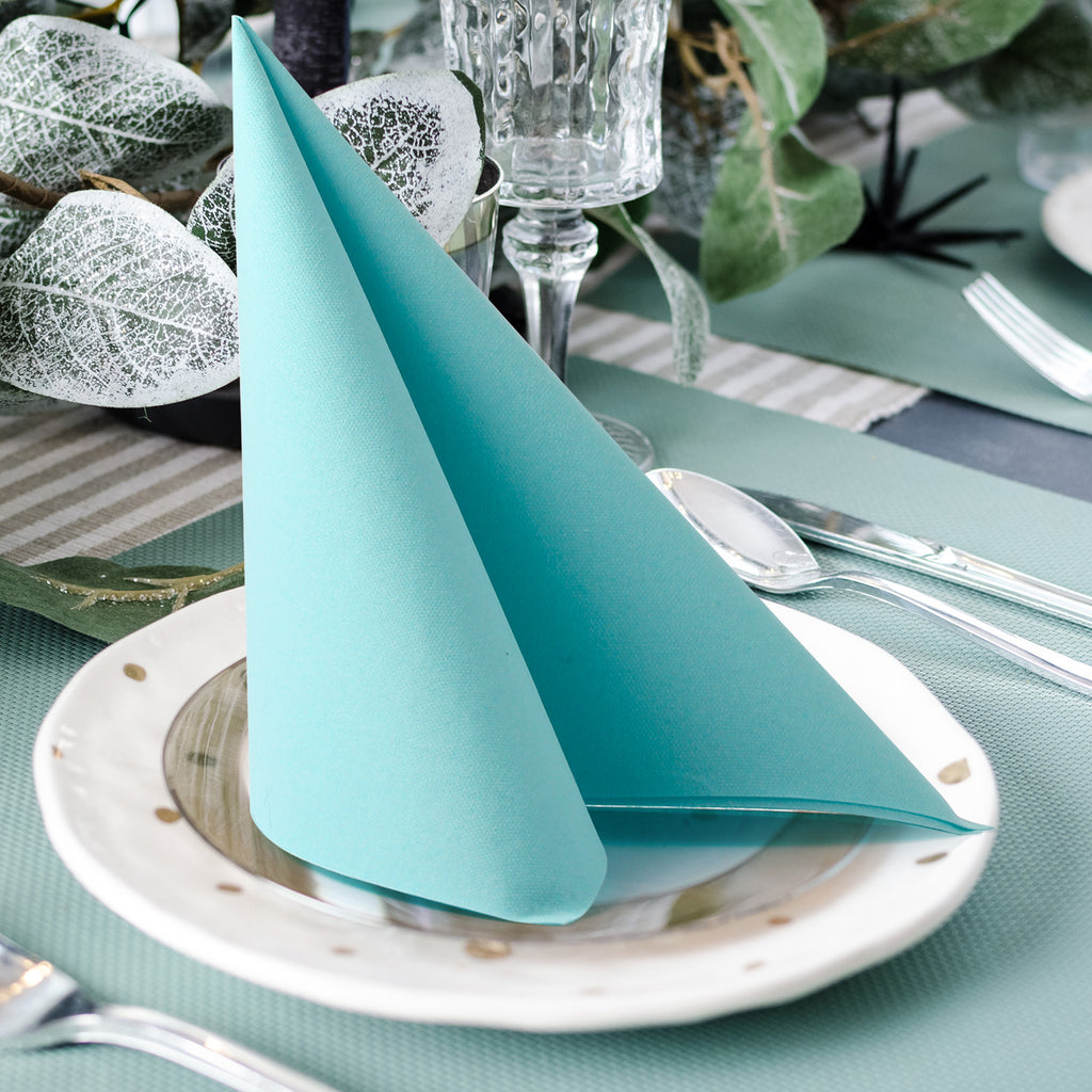 Bird, Dinner napkins, Sage green, Blue