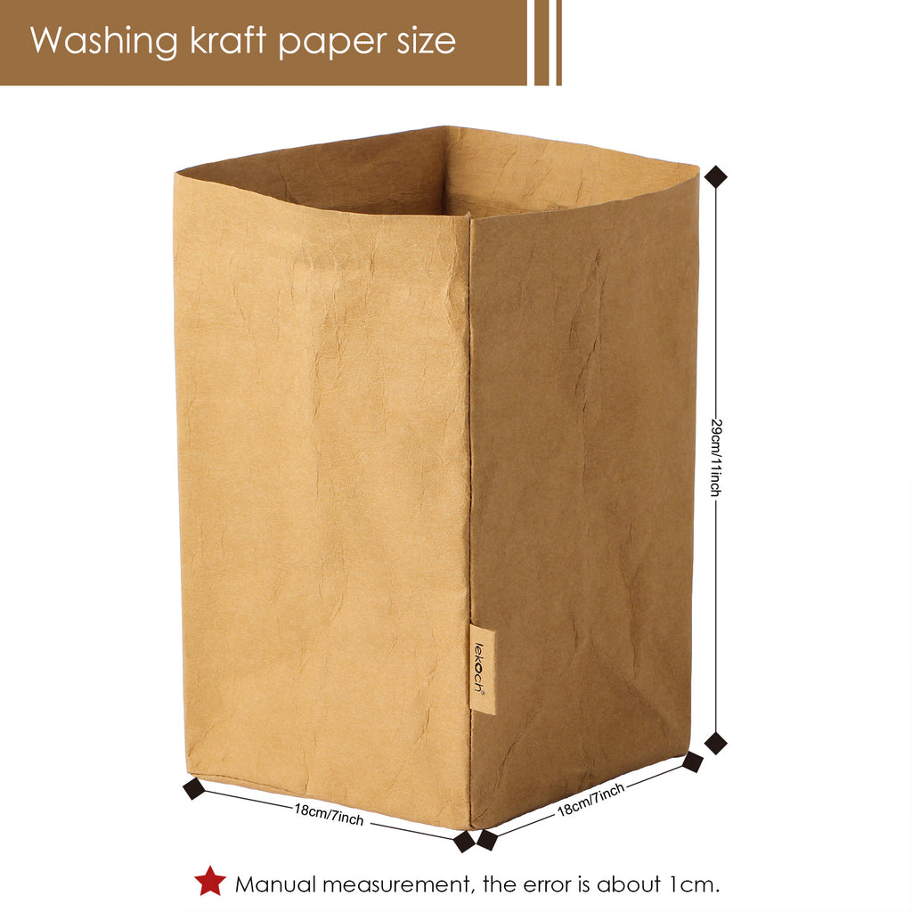 Washable Kraft Paper Storage Bag, Thickened Kraft Paper Bag, Oil