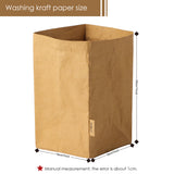 2PCS Washable Kraft Paper Bags Brown Eco-friendly Reusable Paper Bags Storage Bag for Fruits Bread Vegetables Plants