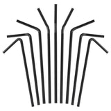MORGIANA PLA Drinking Black Straws Disposable, Plant-based Flexible Straw, Eco friendly Straws for Cocktail Party 100 pack (Black)