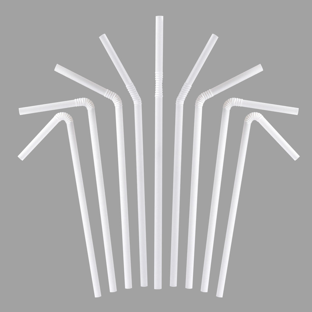 MORGIANA PLA Drinking Straws Disposable, Plant-based Flexible Straws, Eco friendly Straws for Cocktail Party 100 pack (Black)