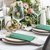 50PCS Disposable Green Napkins with Built-in Flatware, Christmas Napkins, Guest Towels Linen Feel, Pre-folded Airlaid Napkin for Wedding Party