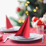 MORGIANA Airlaid Red Napkins Linen Feel Christmas Paper Napkins Disposable Red Serviettes, 40 x 40cm, Pack of 50