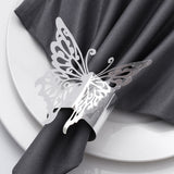 MORGIANA 50 Pieces Butterfly Paper Napkin Rings, Disposable Napkin Rings for Weddings Party Serviette Table Decoration