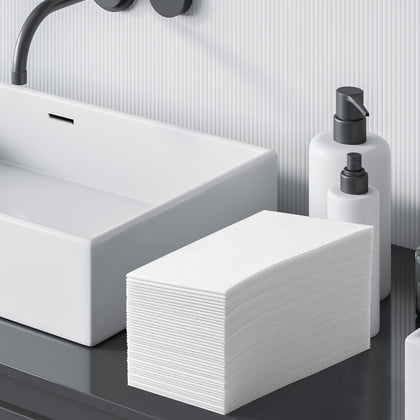 100PCS Disposable White Napkins Linen Feel Guest Hand Towels White Airlaid Paper Napkins, Hand Towels for Bathroom、Christmas、Kitchen、Wedding、Party、Dinner