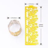 MORGIANA 50pcs Shiny Snow Paper Napkin Rings Gold Disposable Napkin Rings for Wedding Party Christmas