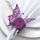 MORGIANA 50 Pieces Butterfly Paper Napkin Rings, Disposable Napkin Rings for Weddings Party Serviette Table Decoration