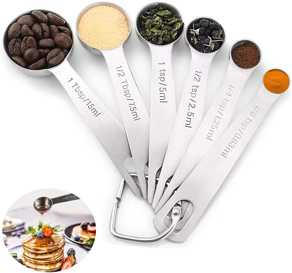 Measuring Spoons Set, 1/3 Tsp, 1/4 Tsp, 3/16 Tsp, 1/8 Tsp, 1/16 Tsp, Mini Measuring  Spoon For Baking, Tablespoon For Dry Or Liquid Ingredients, Fits I