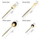 Shiny Pure Gold 8 Pieces Flatware Sets 18/10 Stainless Steel Cutlery Set, Service for 2