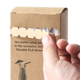 MORGIANA PLA Drinking Straws Disposable, Plant-based Flexible Straws, Eco friendly Straws for Cocktail Party 100 pack (Black)