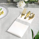 MORGIANA 100PCS Linen Feel White Napkins, Guest Hand Towels, Cloth-like Silver Napkin for Christmas Wedding Party Birthday