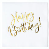 MORGIANA Happy Birthday Napkins Linen Feel Napkins Disposable Birthday Napkin Serviettes, 40 x 40cm, Pack of 50