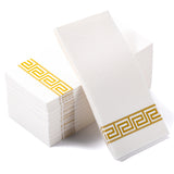 MORGIANA 100PCS Linen Feel Napkins,Guest Hand Towels, Cloth-like Gold Napkin for Christmas Wedding Party