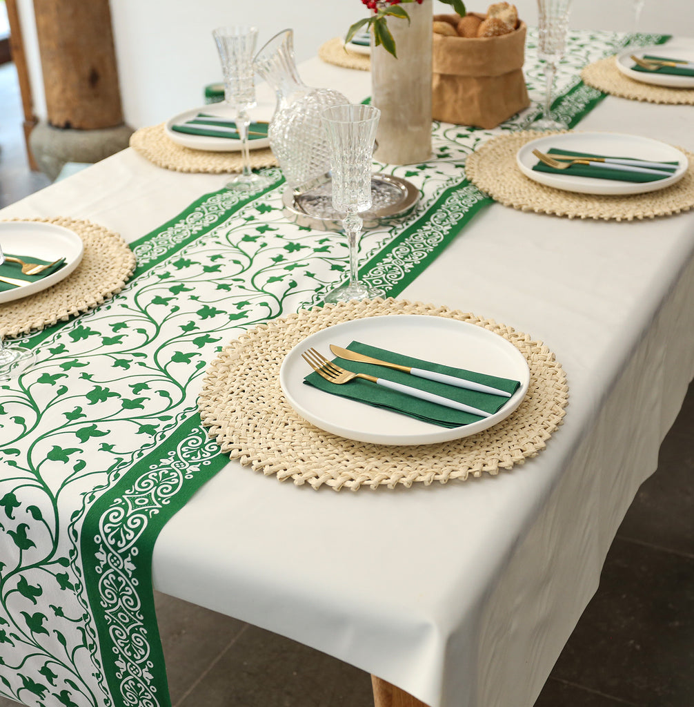 MORGIANA Disposable PaperBrown Green Table Runners Airliad Paper