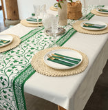 MORGIANA Disposable PaperBrown Green Table Runners Airliad Paper Green Table placemats for Party Wedding