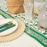 MORGIANA Disposable PaperBrown Green Table Runners Airliad Paper Green Table placemats for Party Wedding