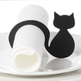 Morgiana 20pcs Paper Napkin Rings Black Cat Design Table Decoration Cat Card