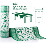 MORGIANA Disposable PaperBrown Green Table Runners Airliad Paper Green Table placemats for Party Wedding