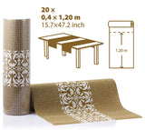 MORGIANA Disposable PaperBrown Green Table Runners Airliad Paper Green Table placemats for Party Wedding