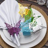 MORGIANA 50 Pieces Butterfly Paper Napkin Rings, Disposable Napkin Rings for Weddings Party Serviette Table Decoration