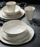 MORGIANA 8 Pieces Bamboo Plates Set Eco-Friendly & Biodegradable White Bamboo Plates for Camping Pincic Dinner set