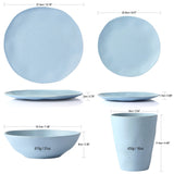 MORGIANA 8 Pieces Bamboo Dinnerware Set Eco-Friendly & Biodegradable Bamboo Plates and Bowls for Camping Pincic Dinner