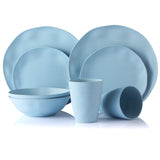 MORGIANA 8 Pieces Bamboo Dinnerware Set Eco-Friendly & Biodegradable Bamboo Plates and Bowls for Camping Pincic Dinner