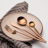 4 Pieces Matt Flatware set 18/11 Stainless Steel Cutlery set Rose Gold