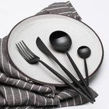 4 Pieces Matt Flatware set 18/11 Stainless Steel Cutlery set Black