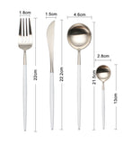 4 Pieces Matt Flatware set 18/11 Stainless Steel Cutlery set White and Silver